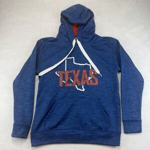 Texas Hoodie Small Blue Graphic Pullover Sweatshirt Kangaroo Pocket